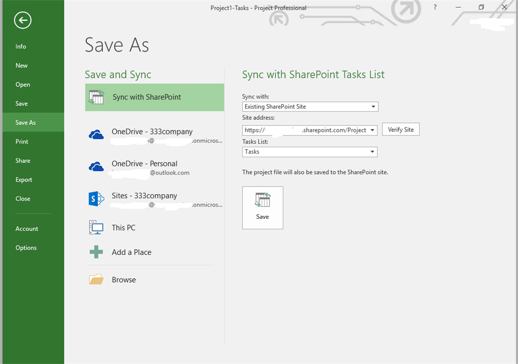 Saving MPP to SharePoint site from Project fails - Microsoft Q&A