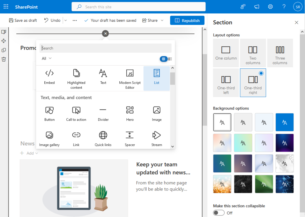 promoted links in sharepoint online