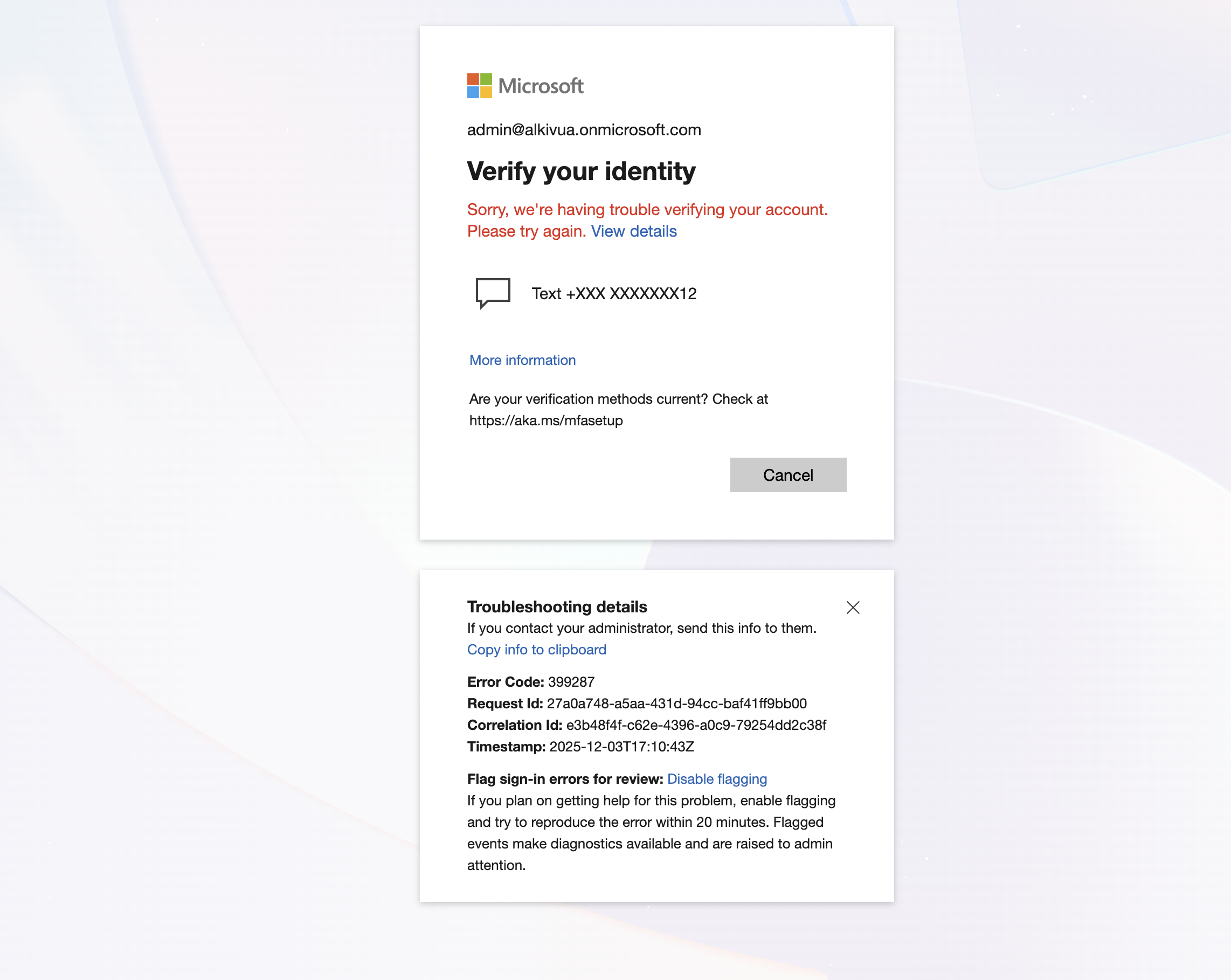 Global Admin Account Blocked by MFA - Need MFA Reset to Perform Domain ...