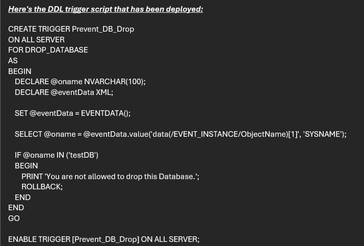 Preventing Database Deletion in SSMS - Microsoft Q&A