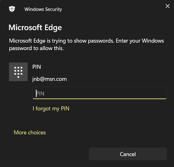Microsoft Edge password manager does not accept Microsoft password ...