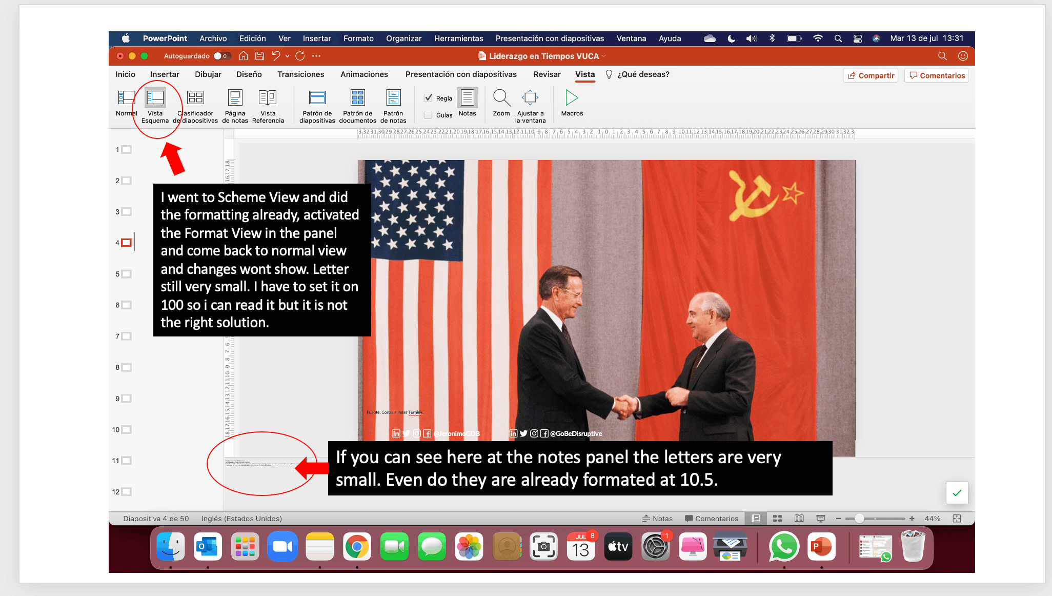 My PowerPoint notes are showing too small, tried everything but cant ...
