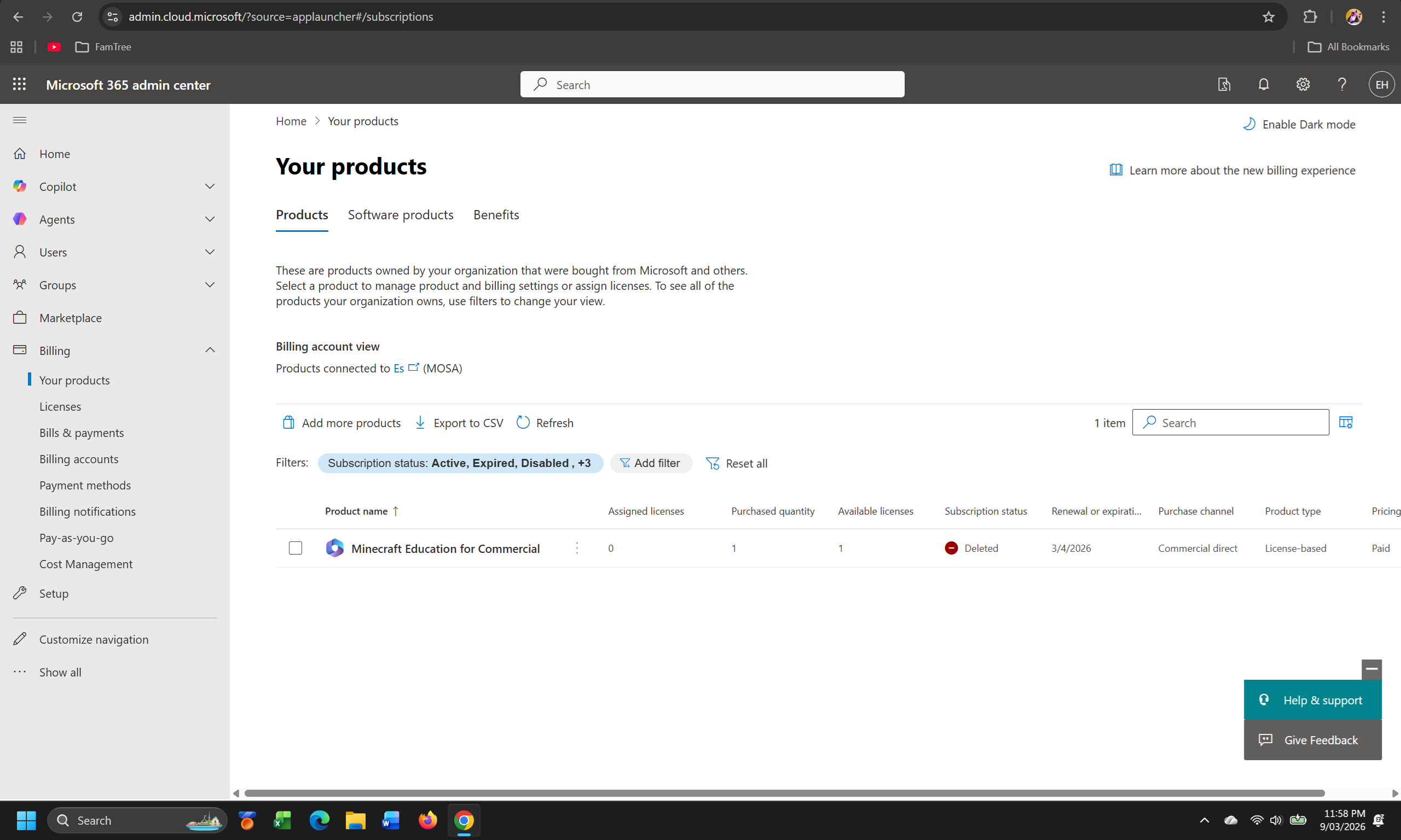 Charged for DELETED Commercial Minecraft Education subscription and ...