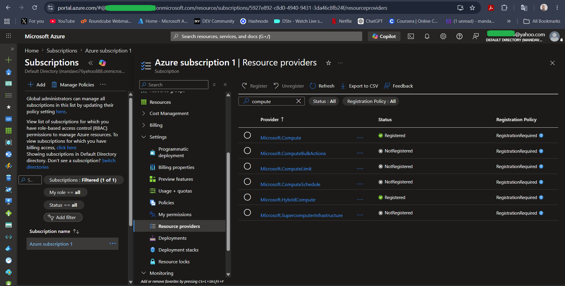 resource registered
