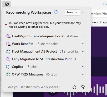 Edge Profile (Old AD acct) - Error Edge Workspaces