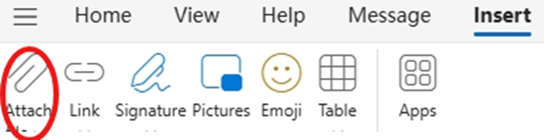 How can I attach a file to Outlook email? I do not see the paperclip ...