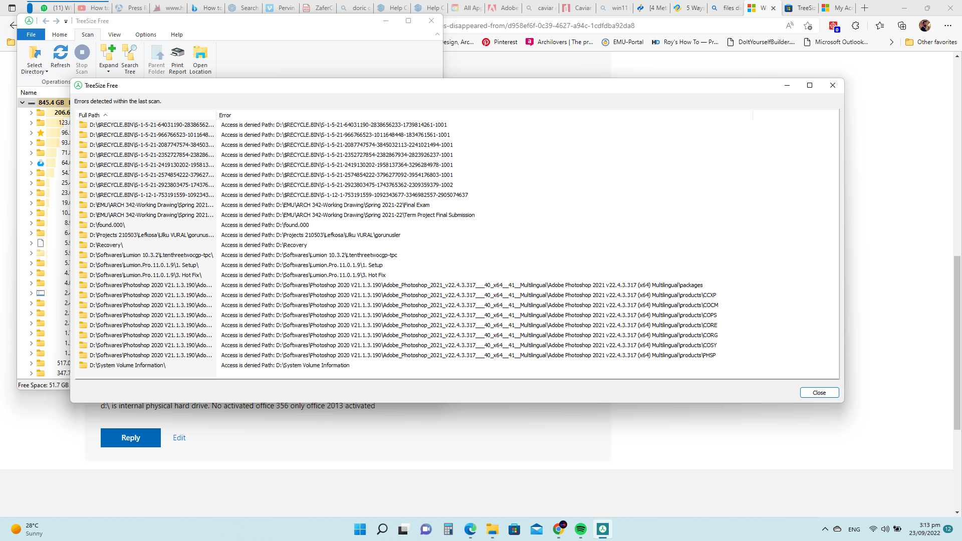 Windows 11 installed system. Files disappeared from my physical drive d ...
