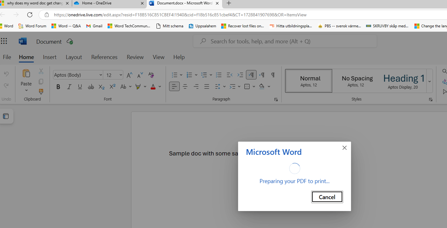 why does my word doc get changed to PDF and formatting changed when ...