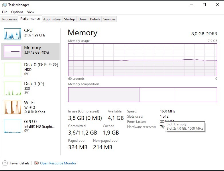 Ram Windows Task Manager Memory Mhz Check Windows 11 Beta Changes