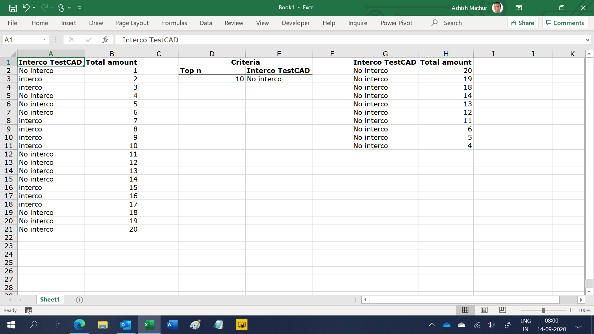 Top 10 List using excel tables - Microsoft Q&A
