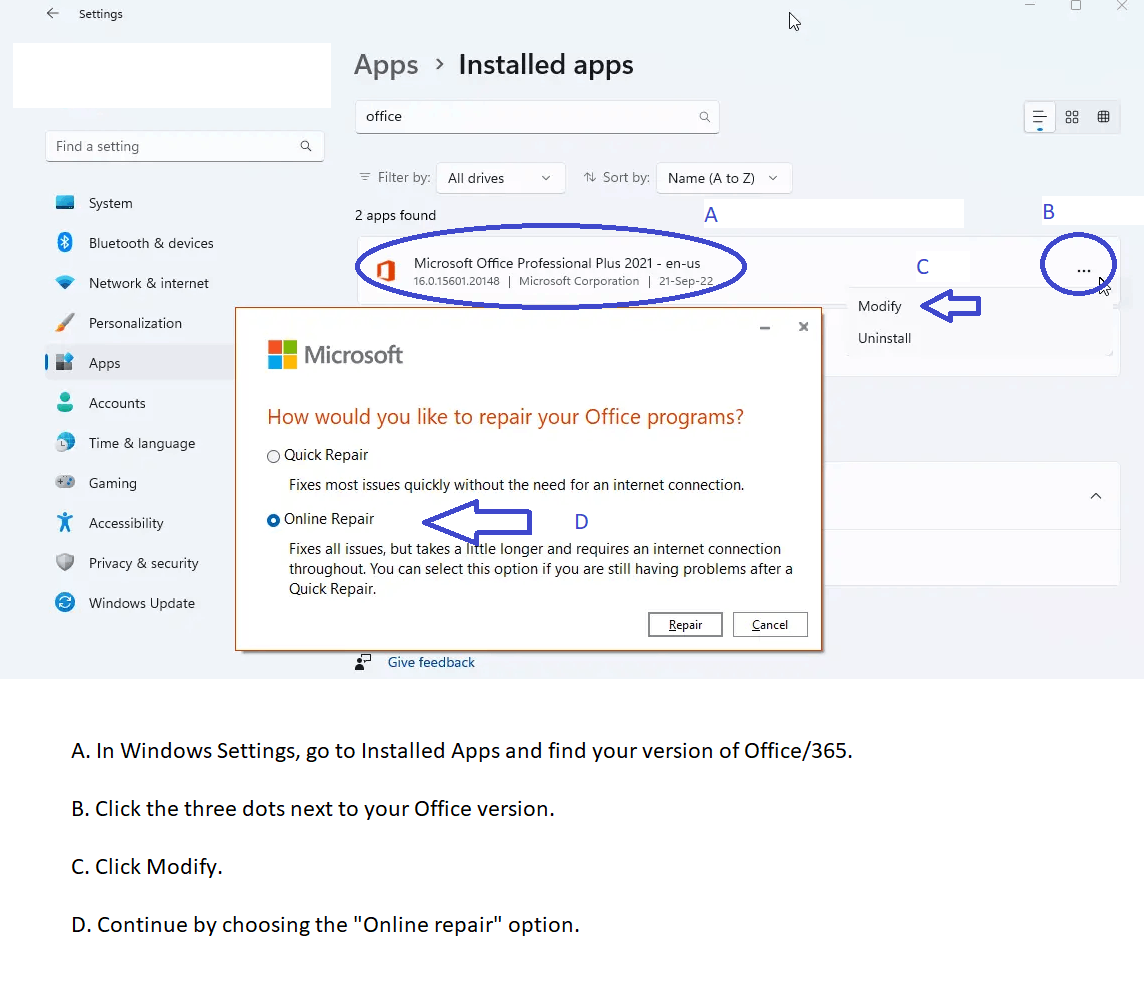 Updated to Office 365 and now get error message when I open any of the ...