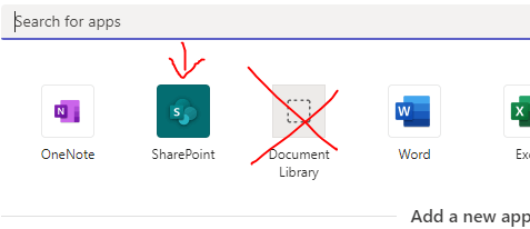 Cannot add document library tab - Microsoft Q&A