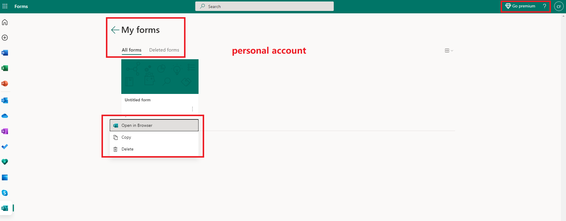 MS Forms - unable to move existing form to a alternative group ...