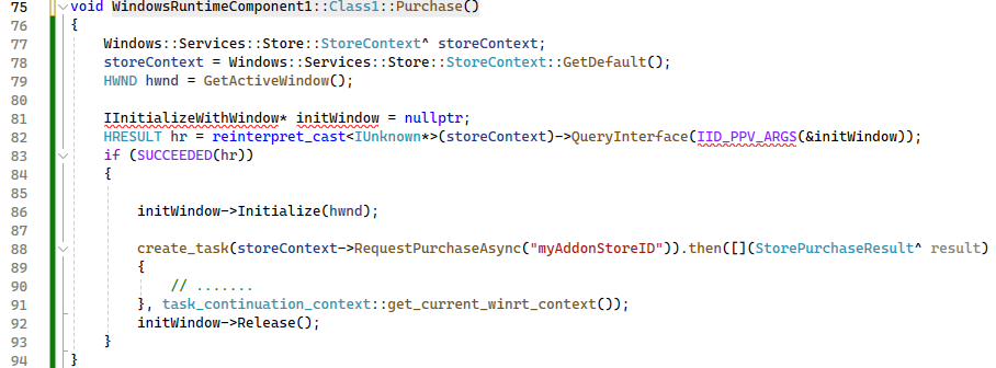 Issues with RequestPurchaseAsync in MFC C++ Application - Microsoft Q&A
