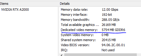 GPU appears to have less memory than it should - Microsoft Q&A