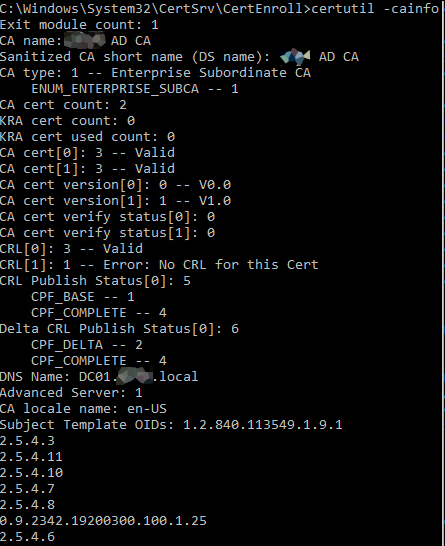 Configuring Enterprise Subordinate CA in a heterogeneous setup ...