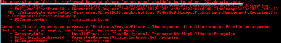 Exchange 2019 on-premise export dynamic distribution group returning ...