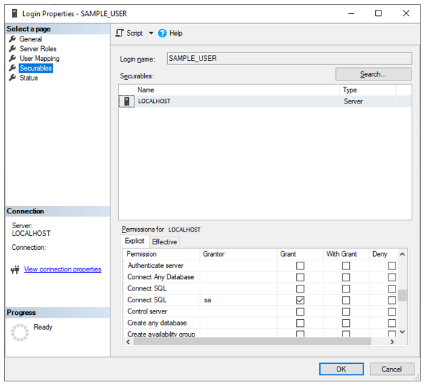 How do I grant view permissions so a SQL Login can see only one ...