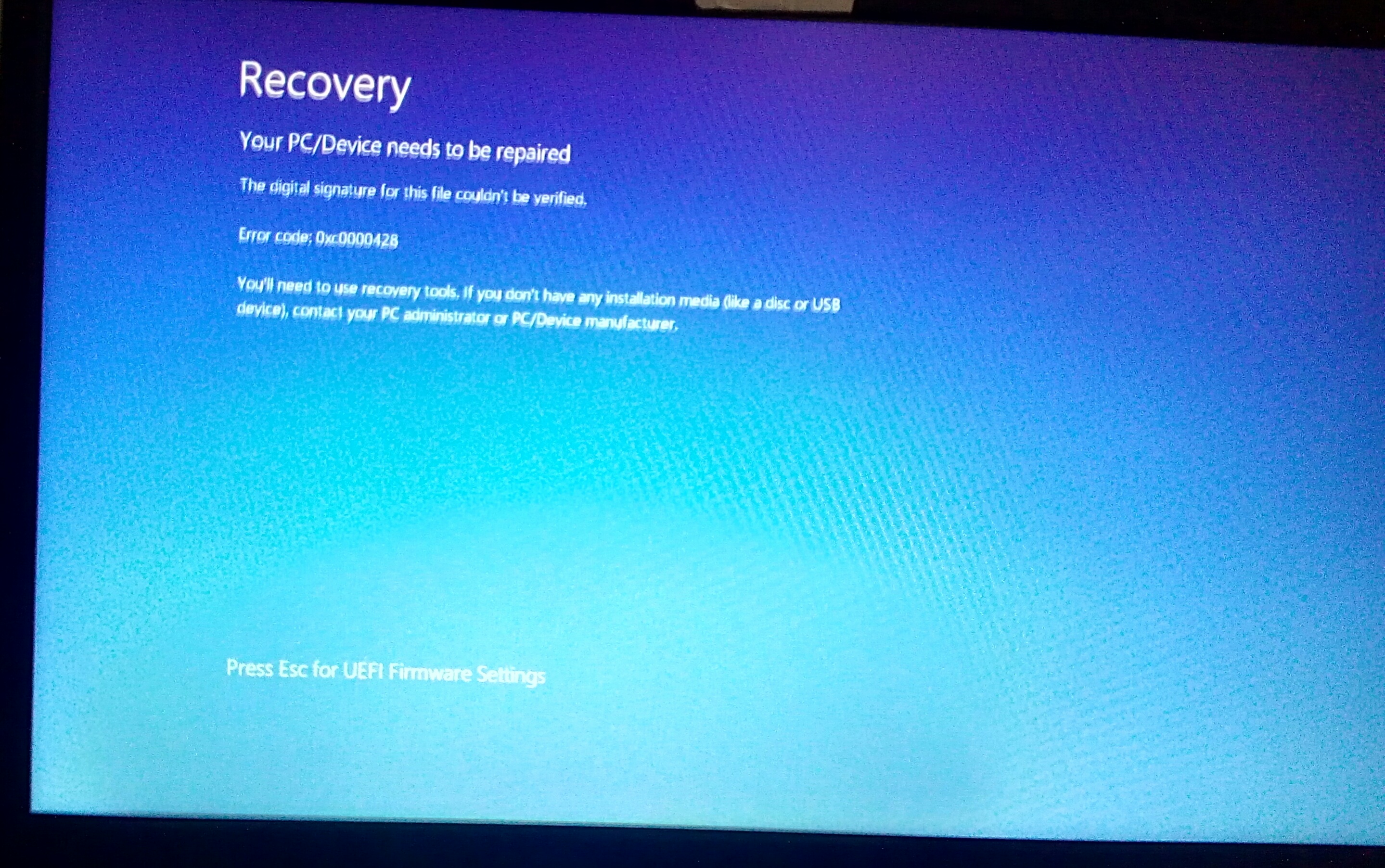 Erro 0xc0000428 ao dar boot pelo pendrive - Microsoft Q&A