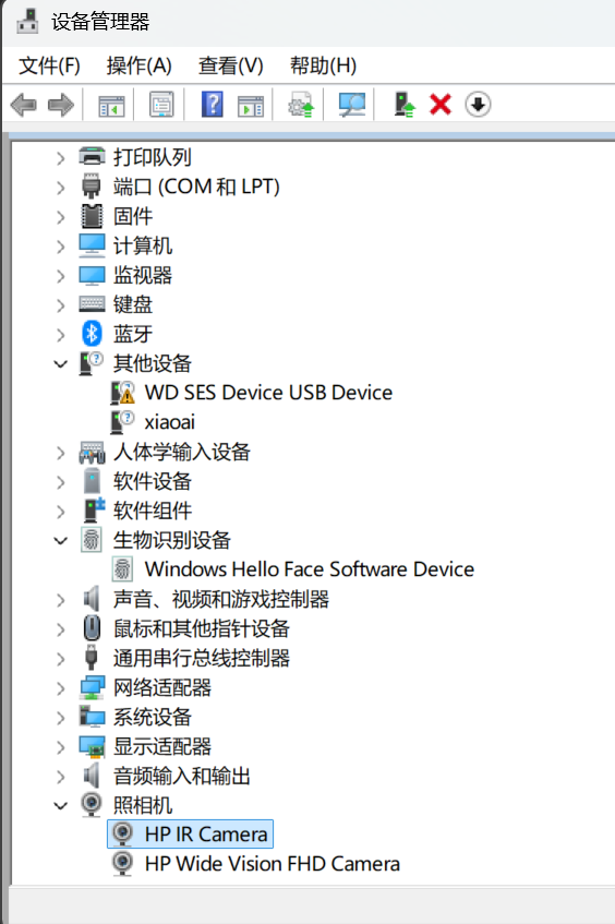 Win hello 找不到我的IR摄像头 - Microsoft Q&A