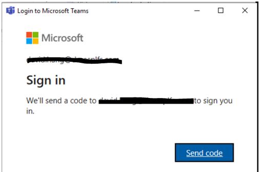 microsoft teams not sending email code