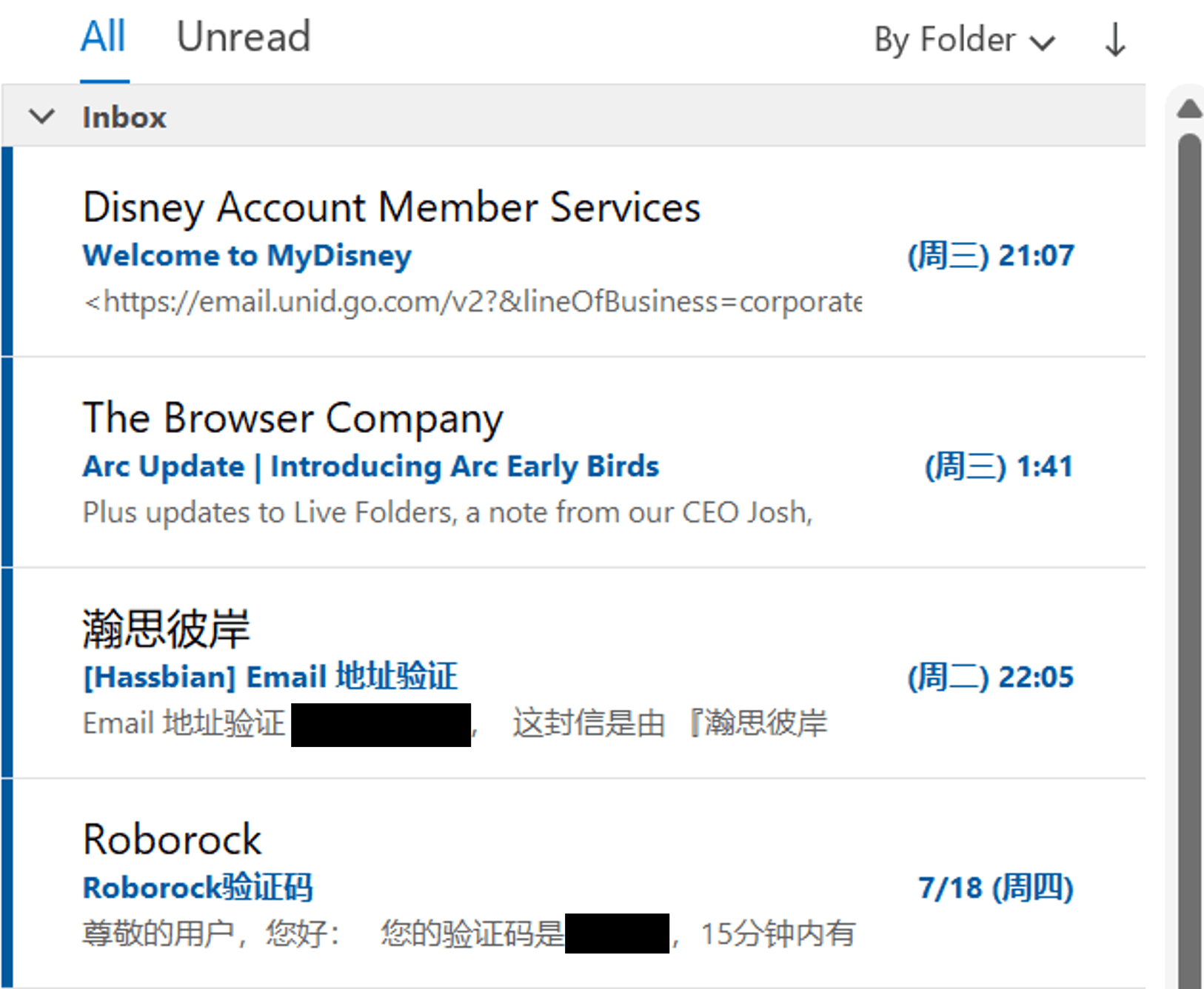 英文语言版本的outlook在升级了之后，主界面邮件列表中的中文字体发生了变化 - Microsoft Q&A