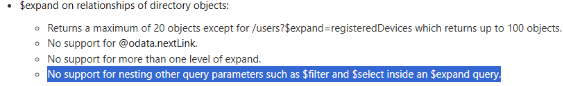 Can we use filter in the graph search query - Microsoft Q&A