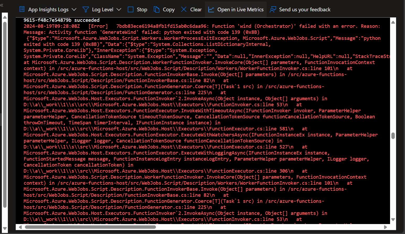 Got error in azure function durable when uploading to mounted file ...
