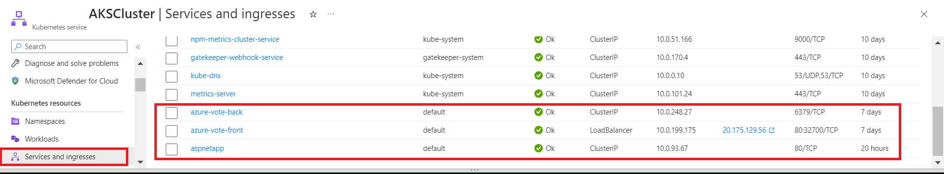 AKS - Services and ingresses