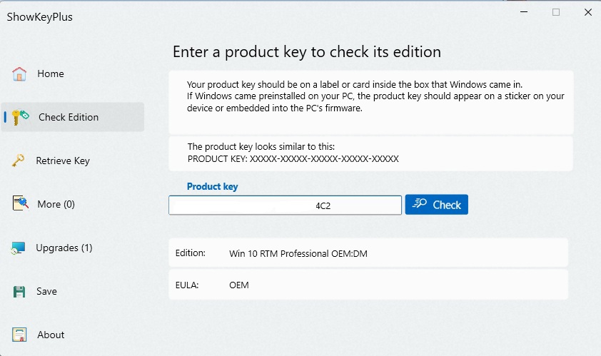 showkey check Edition