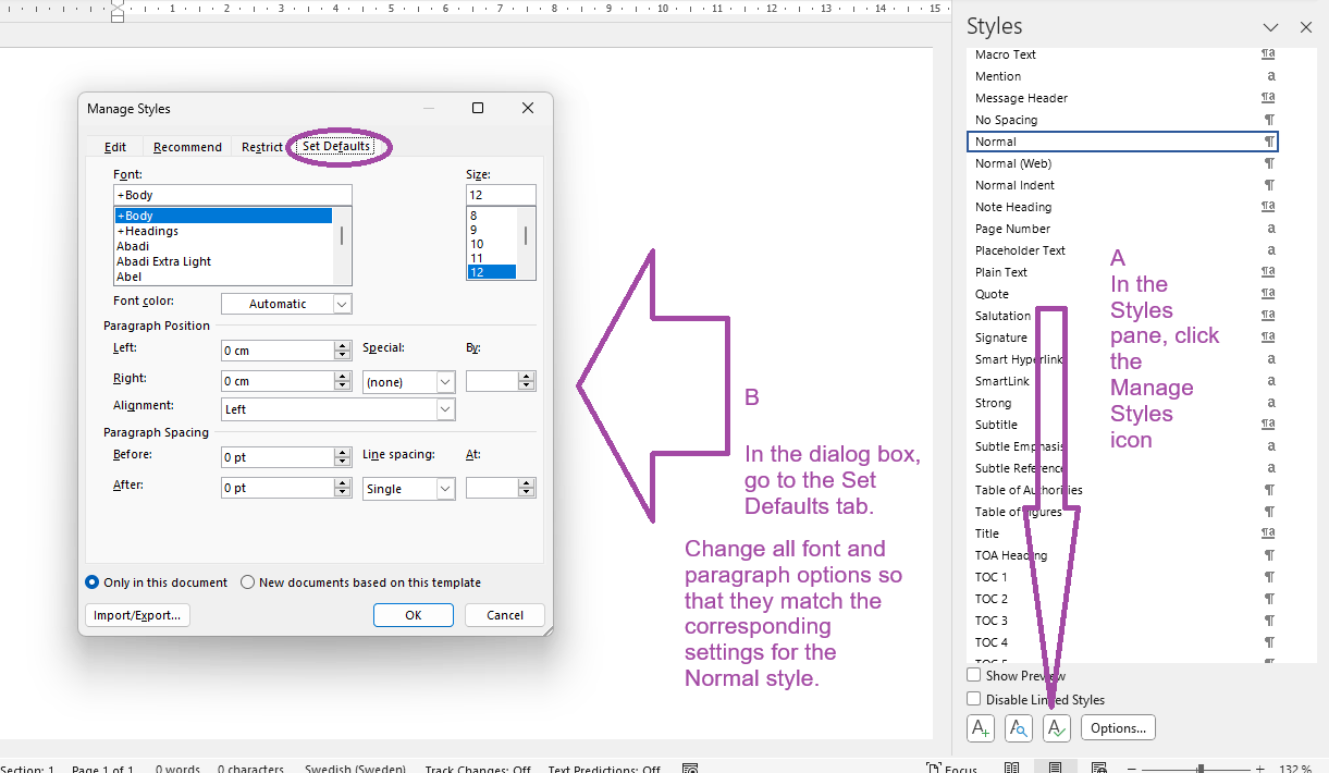 Font size and paragraph spacing set in table style dont work at all ...