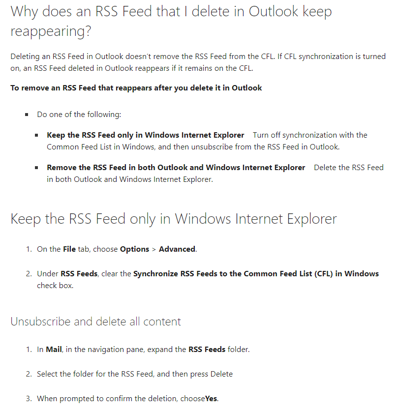 In my outlook the RSS Folder keeps Replicating Itself. - Microsoft Q&A