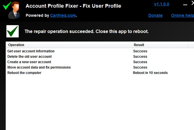 使用Account Profile Fixer 修复用户配置文件夹 - Microsoft Q&A