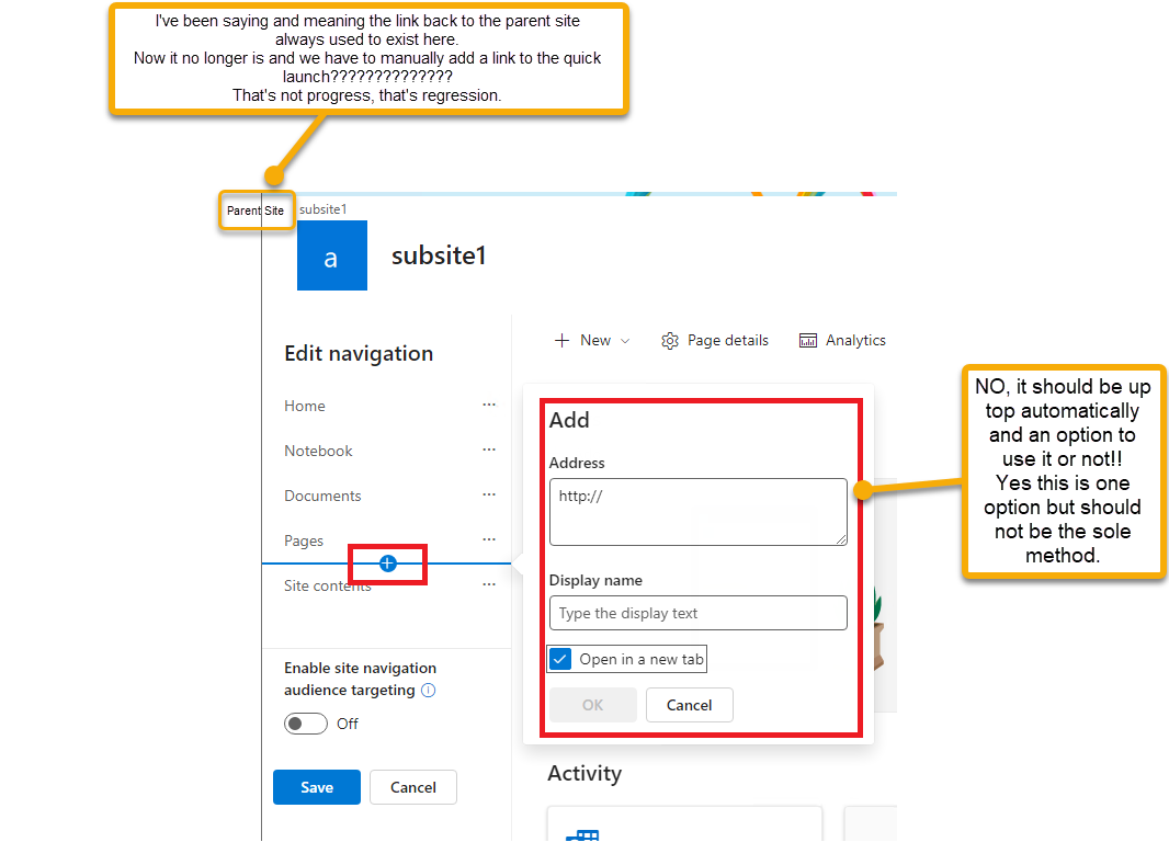 Sharepoint Online - Site link to Parent from Child Missing/Unachievable ...