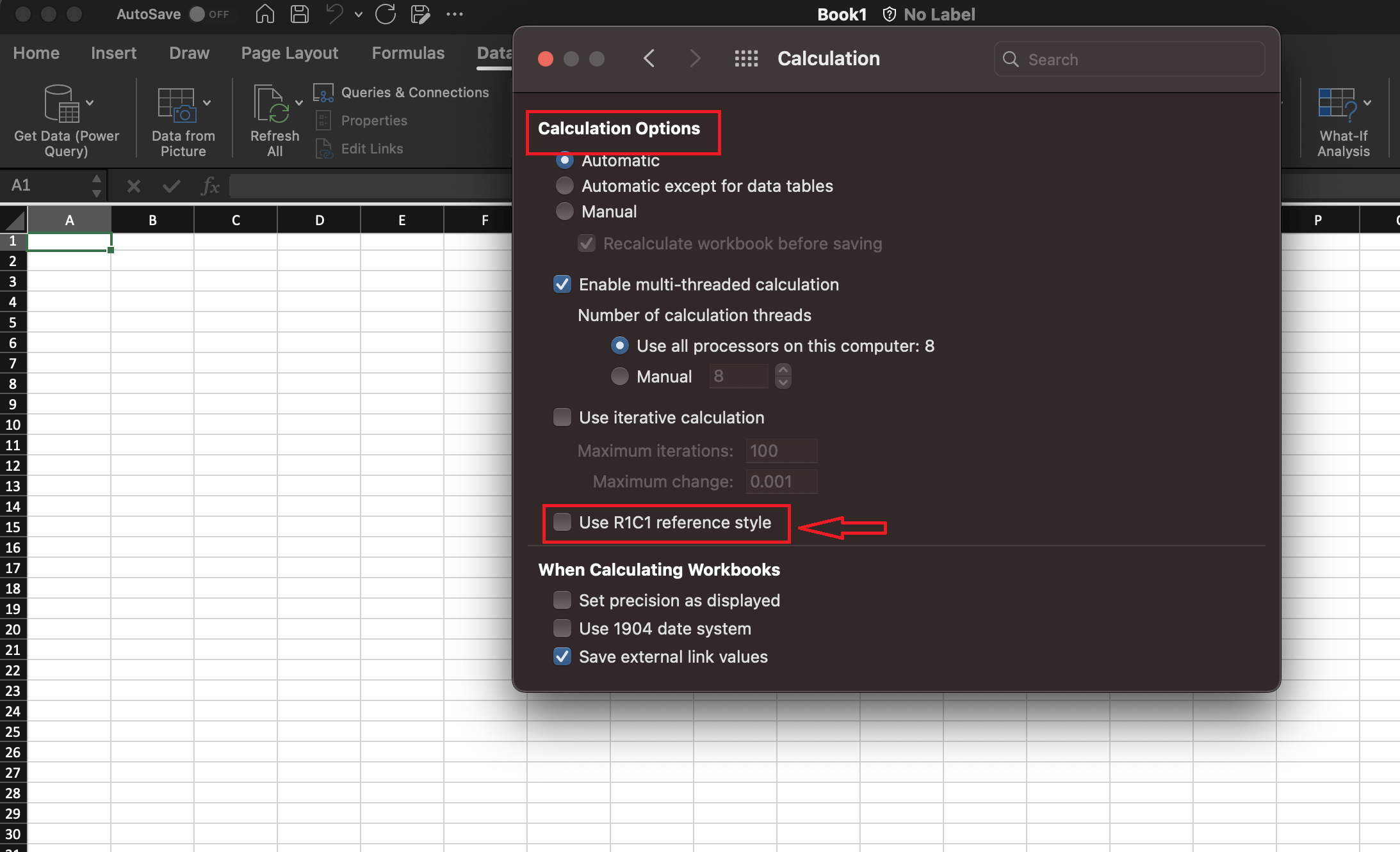 Excel for Mac (Office365 version 16.66.1) not allowing R1C1 reference ...