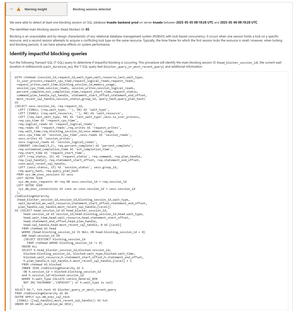 Slow Query because of blockings I think - Microsoft Q&A