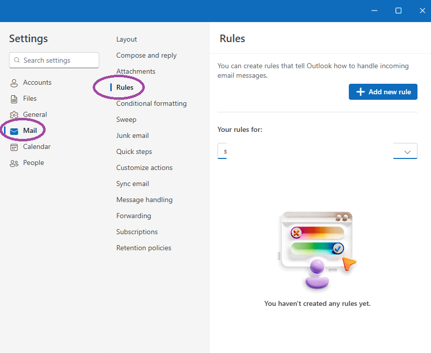 No Rules button on ribbon in New Outlook - Microsoft Q&A