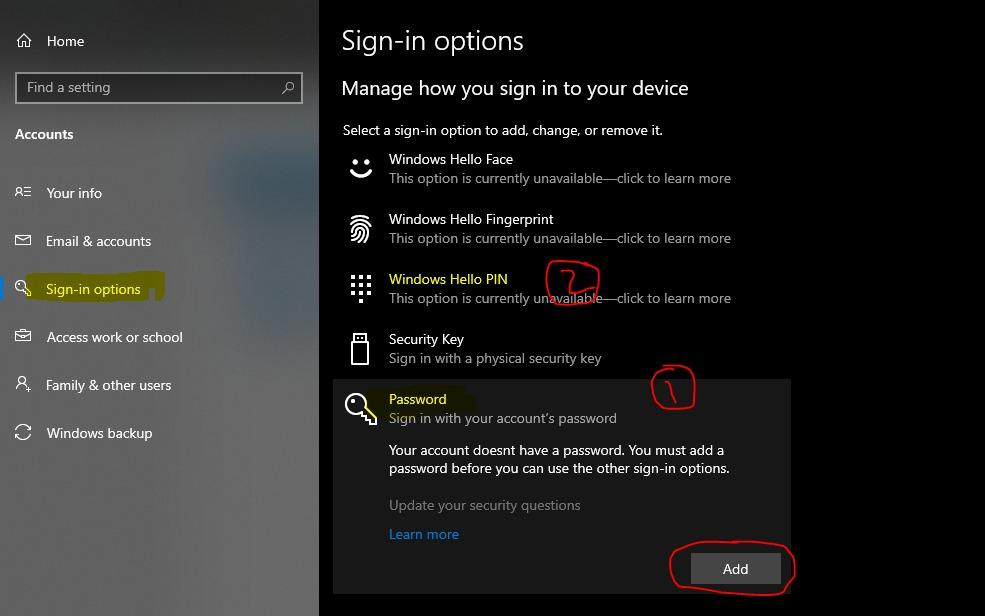 PIN windows hello - Microsoft Q&A