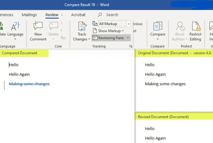 Can you find out what changed between two versions? - Microsoft Q&A
