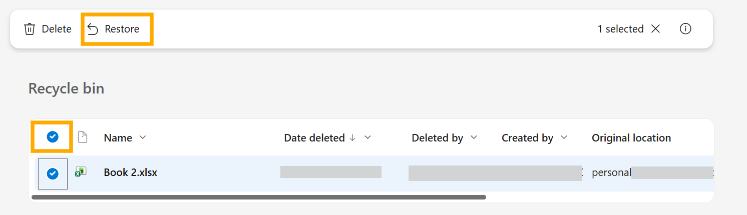 How tu bulk restore deleted files from OneDrive recycle bin - Microsoft Q&A