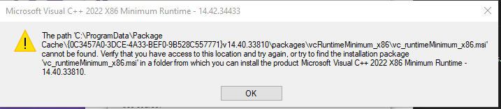Microsoft Visual C++ 2015-2022 Retist Errors On Steam - Microsoft Q&A
