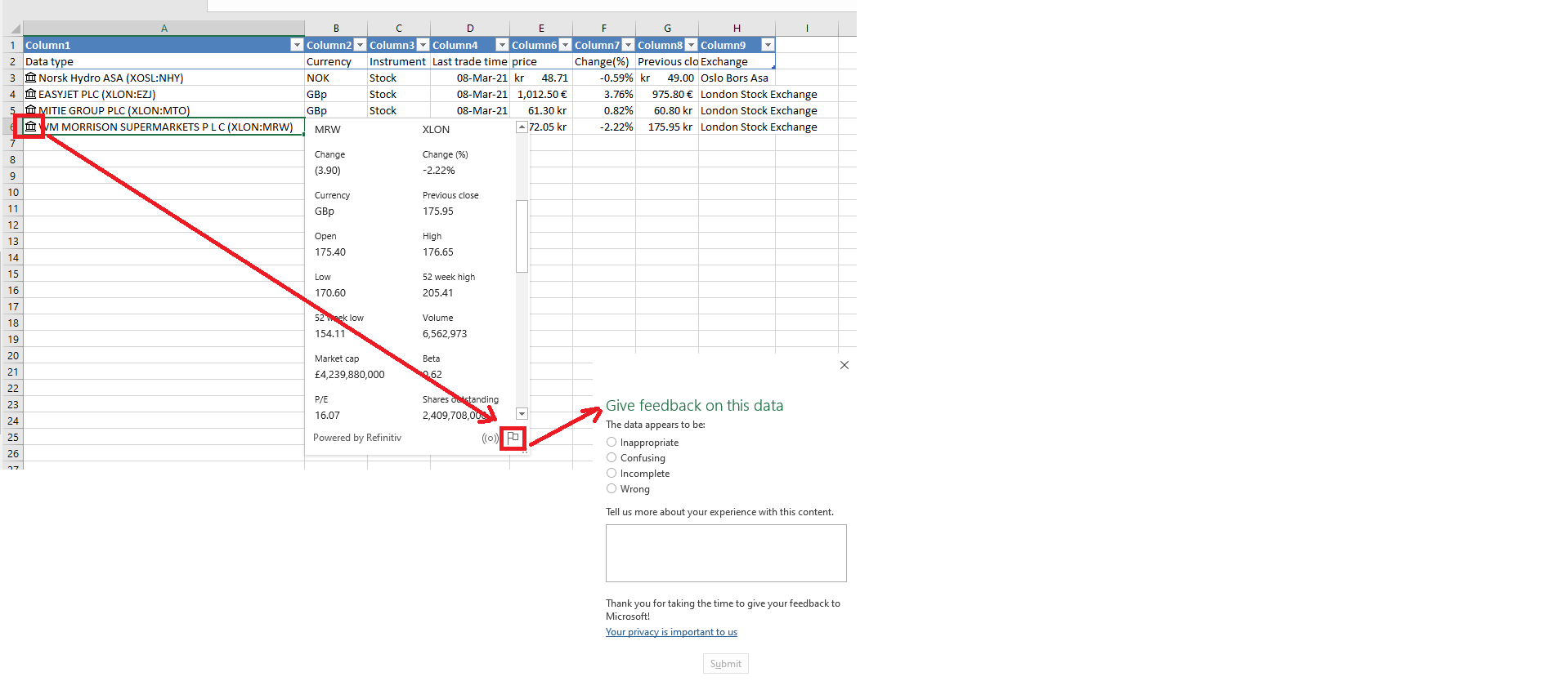 Excel Stocks Data - data type currency formatting inconsistent ...