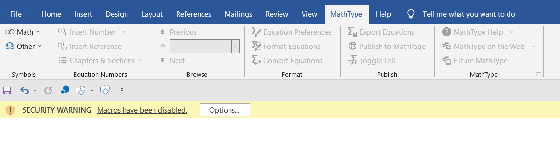 Stubborn Macro Alert when trying to use MathType - Microsoft Q&A