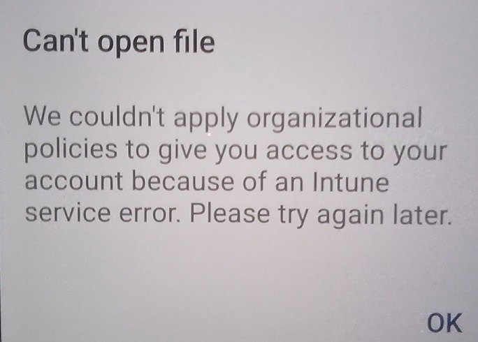 Intune Error