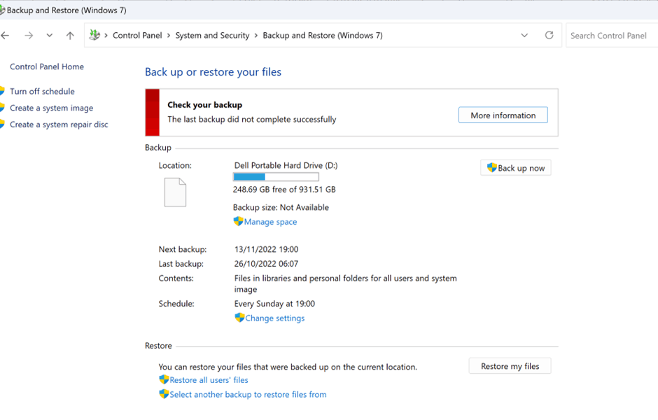 Backup did not complete successfully - or did it? - Microsoft Q&A