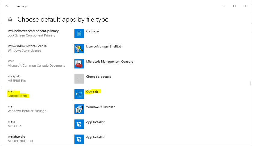 Windows refuses to let me associate .msg files with outlook classic ...