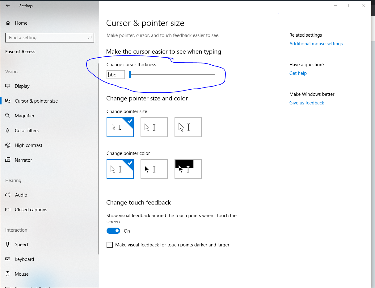 Text select cursor shadow - Microsoft Q&A