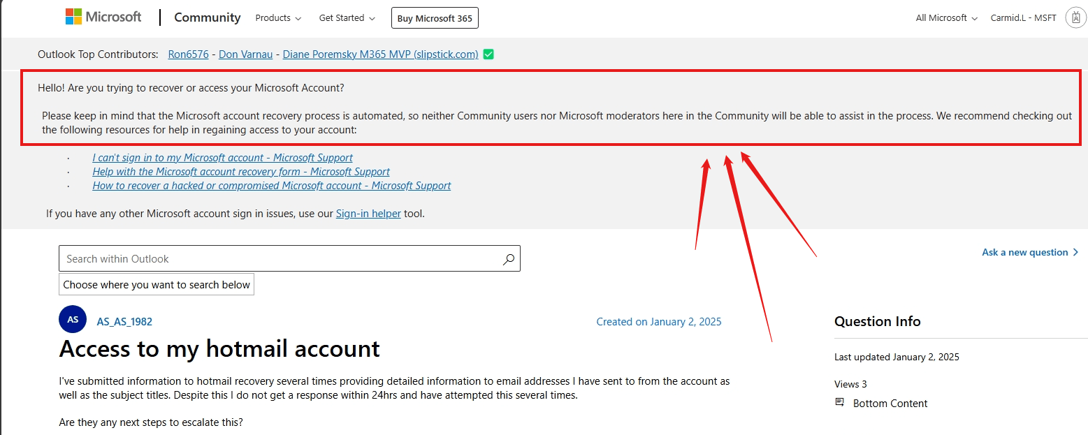 Access to my hotmail account - Microsoft Q&A