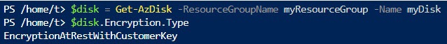 azure managed disk encryption type powershell sample