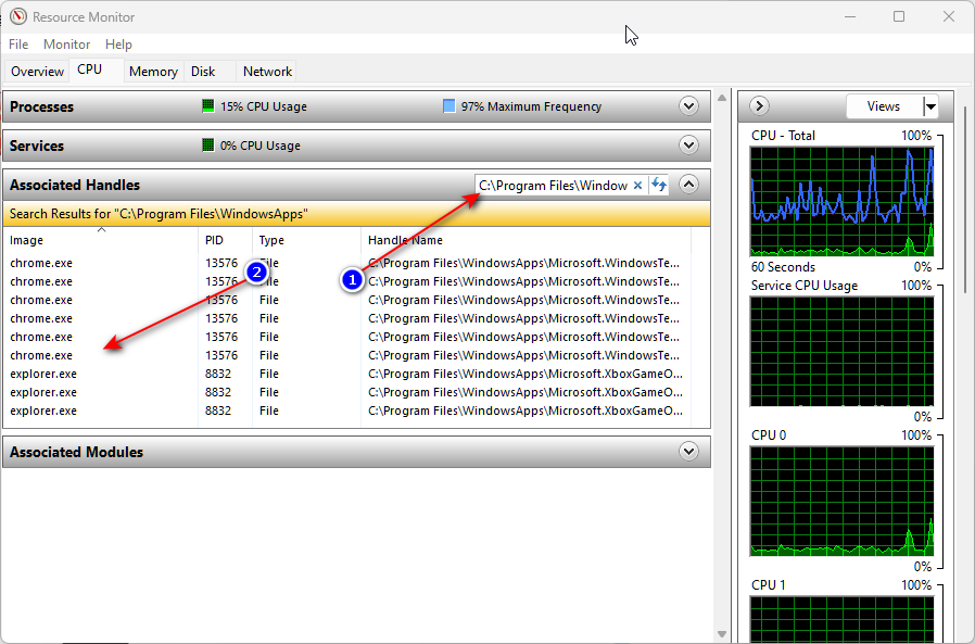 How to find which file or folder is open when I try to rename a file ...